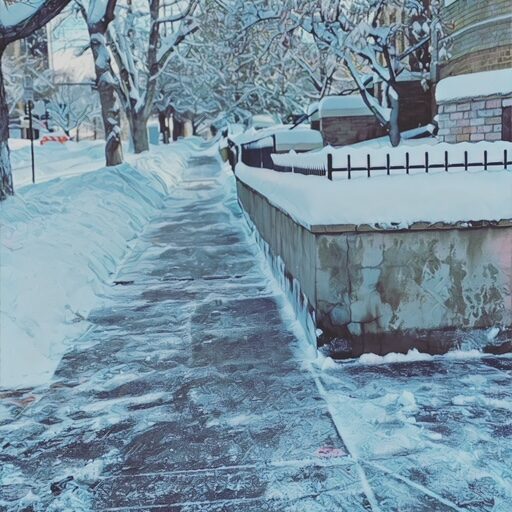 Snow on path